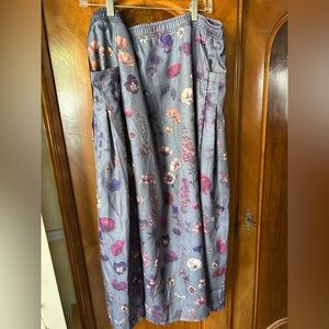 Rowe & Sage Floral Print Gray Skirt 3xL Thanksgiving skirt